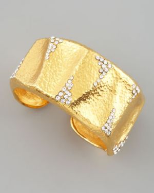 Jose & Maria Barrera Crystal-Detailed Gold Cuff.jpg